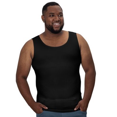 QORE LOGIQ Gynecomastia Compression Shirts for Men - Sleeveless Slimming Undershirts Tummy Control and Body Shaper Tank Top Black 5XLT (Tall Fit)