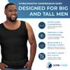 QORE LOGIQ Gynecomastia Compression Shirts for Men - Sleeveless Slimming Undershirts Tummy Control and Body Shaper Tank Top Black 5XLT (Tall Fit) view 3