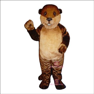 Lovely Brown Beaver Mascot Costume Adult Size for Men & Women with Built-in Fan Inside the Head