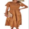 chouyatou Women's 2024 Spring Summer Solid Color Elegant Dresses Crewneck Cut Out Maxi Dress (X-Large, Brown) view 1