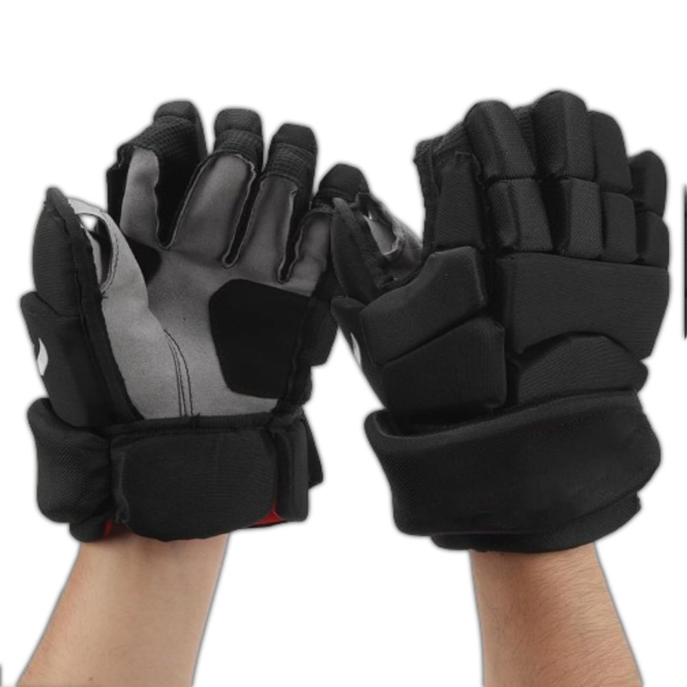 Ice Hockey Gloves, Adult Ice Hockey Gloves Lightweight Protective Equipment Bendable Finger Protective Gloves for Hockey Players Nylon Hockey Stuff Breathable Lacrosse Gloves(10inch)