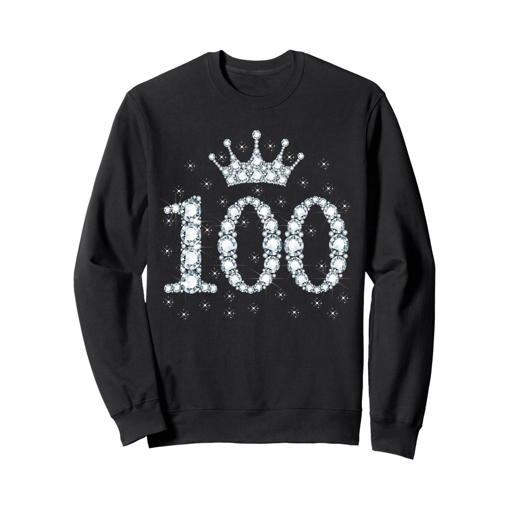 100 Crown 100 Years Old Happy 100th Birthday Girl Women Sweatshirt