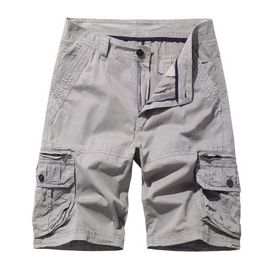 Cargo Shorts for Men Summer Casual Cotton Multi Pockets Tooling Shorts Outdoor Fashion Buckle Zipper Sweat Shorts Gray 4X