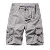 Cargo Shorts for Men Summer Casual Cotton Multi Pockets Tooling Shorts Outdoor Fashion Buckle Zipper Sweat Shorts Gray 4X view 1
