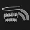 18K Gold Plated Hip Hop Custom Polished Grillz for Your Teeth - Affordable Hip Hop Grillz for Rappers and Performers - Vampire Fangs Dental Grill Set (Black Flat Vampire set) view 4