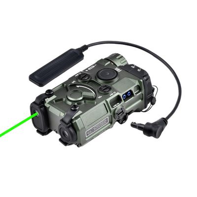 Metal OG Aiming Laser Indicator, Laser Sights Box,with IR Laser + Red/Green/Blue Laser + LED Flashlight,for Strobe/Constant/Momentary Modes,with Pressure Switch,Fit 20mm Rail,Green (Green Laser)