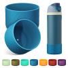 Alwenid 2PCS Silicone Water Bottle Boot for Owala 24 Oz, Anti-Slip Protective Sleeve Bottom Bumper Protector for FreeSip, Twist, and Flip Stainless Steel Water Bottles (Dark Blue) view 1
