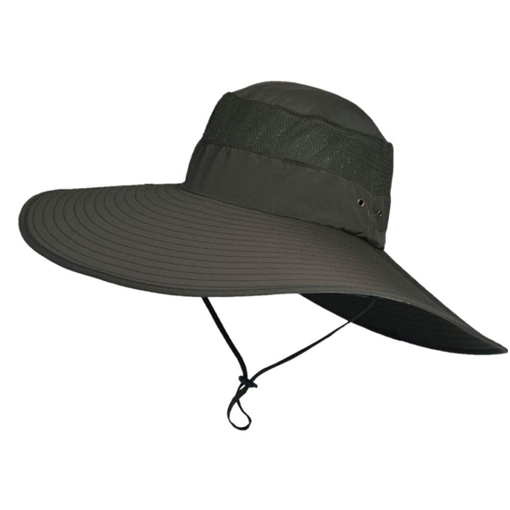 NineFit Basics Sun Hats for Women Men Gardening Hat Wide Brim Beach Sun Breathable Cotton Summer Hat with (Army Green, One Size)