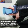 OutdoorMaster Heron Ski Goggles with 2 Lens, Frameless, Magnetic Interchangeable HD Toric Lens, OTG Snowboard Goggles(BlueFrame RevoBlue Vlt 16% + YellowLens) view 4
