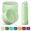 Alwenid 2PCS Silicone Water Bottle Boot for Owala 24 Oz, Anti-Slip Protective Sleeve Bottom Bumper Protector for FreeSip, Twist, and Flip Stainless Steel Water Bottles (Light Green) view 1