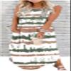 Women's Floral Boho Summer Dresses Casual Loose Sundress Long Dresses Striped Sleeveless Beach Maxi Dresses with Pockets(Large,Tie Dye Striped 1) view 2
