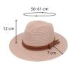 Women Wide Brim Straw Panama Roll up Hat Fedora Beach Sun Hat UPF50+ Brown view 2