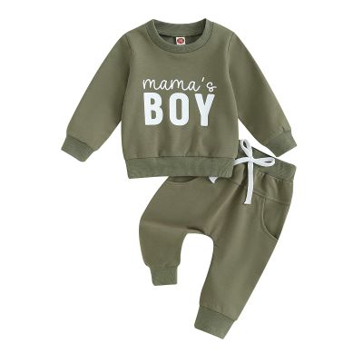 LIOMENGZI Toddler Baby Boy Fall Winter Clothes Outfits Mamas Boy Sweatshirt Pants Set Infant Clothes 6 12 18 24 Months 2T