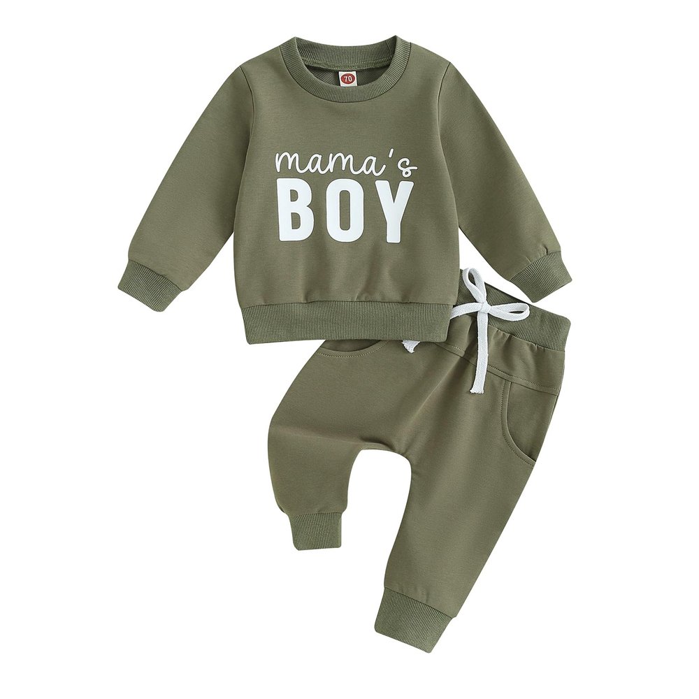 LIOMENGZI Toddler Baby Boy Fall Winter Clothes Outfits Mamas Boy Sweatshirt Pants Set Infant Clothes 6 12 18 24 Months 2T