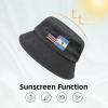 Torn Style American and Argentina Flags Bucket Hat for Women Men Outdoor Sun Hat Summer Beach Travel Fishing Cap Black view 4