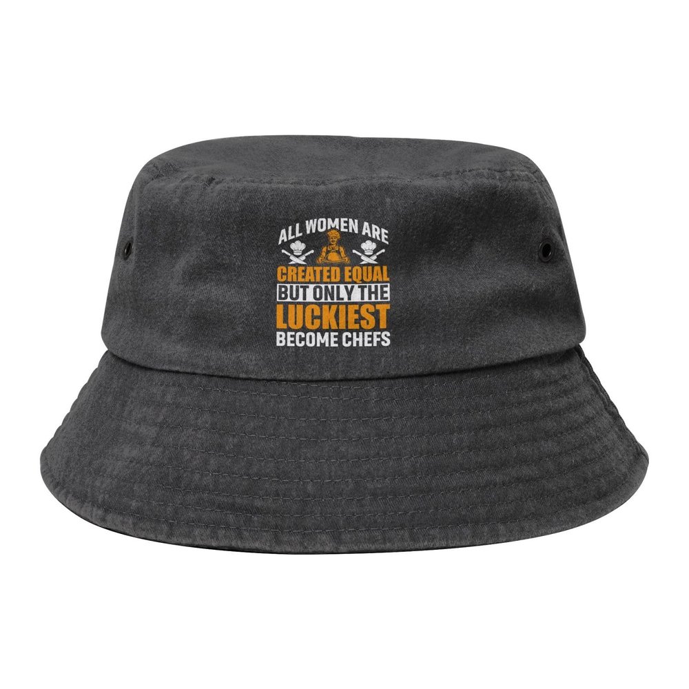 All Women are Created Equal Bucket Hat for Women Men Outdoor Sun Hat Summer Beach Travel Fishing Cap Black