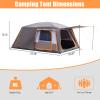 12 Person Camping Tent, Family Size Tent with Mesh, Rainfly, Large Camping Tent Easy Setup Wind and Water Resistant Family Tents for Camping, Picnic, Camp, Instant Cabin Tent Army Brown and Grey view 2