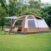 12 Person Camping Tent, Family Size Tent with Mesh, Rainfly, Large Camping Tent Easy Setup Wind and Water Resistant Family Tents for Camping, Picnic, Camp, Instant Cabin Tent Army Brown and Grey view 4
