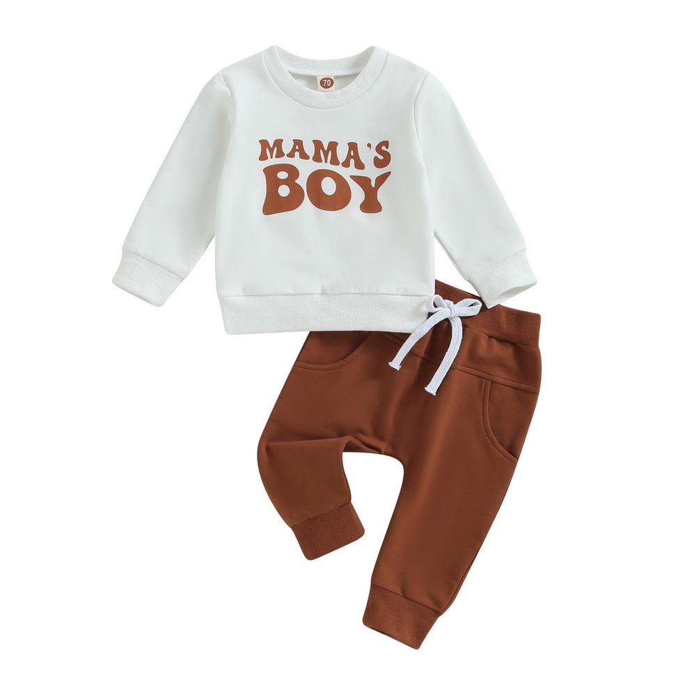 LIOMENGZI Toddler Baby Boy Fall Winter Clothes Outfits Mamas Boy Sweatshirt Pants Set Infant Clothes 6 12 18 24 Months 2T