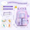 SPORTBANG Cute Backpack Girls Large Capacity School Bag Set with Pen Bag and Plush Ball Keychain Sweet Bookbag for Kids (Purple) view 2