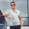 Crystal Snowflake Winter Men's Short Sleeve Polo Shirt Summer Tee Shirts Fashion Casual Golf Shirts view 3