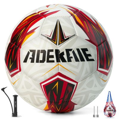 adekale Soccer Ball Size 5 for All Age Indoor Outdoor Practicing, PU Official Size Soccer Ball, Soccer Gift for Boys Girls Youth Adults College Team, Ideal with Pump and Carry Net
