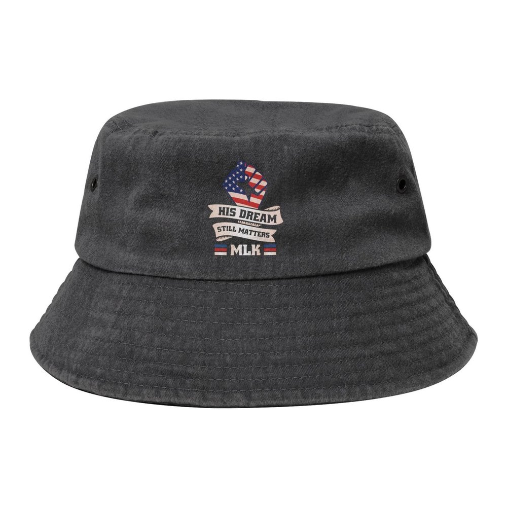 His Dream Still Matters MLK Bucket Hat for Women Men Outdoor Sun Hat Summer Beach Travel Fishing Cap Black