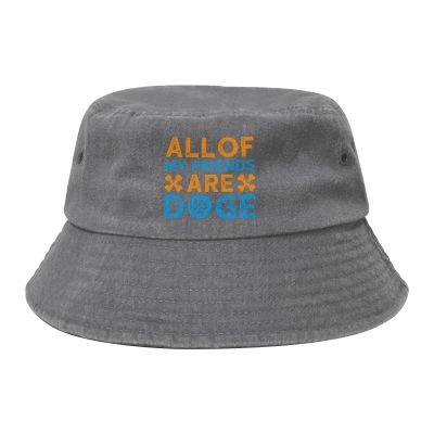 All of My Friends are Doge Bucket Hat for Women Men Outdoor Sun Hat Summer Beach Travel Fishing Cap Gray