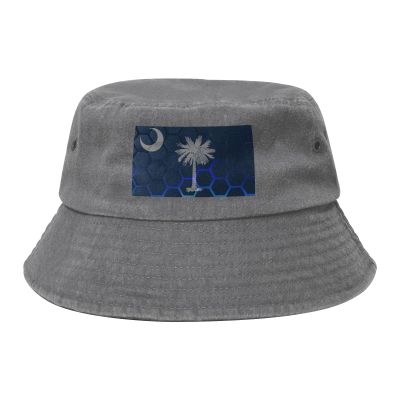 Flag of South Carolina Bucket Hat for Women Men Outdoor Sun Hat Summer Beach Travel Fishing Cap Gray