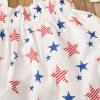 Baby Girls 4th of July Sleeveless Outfit 2pc Ruffle Top+Ripped Denim Shorts Toddler Independence (White, 3-4 Years) view 3