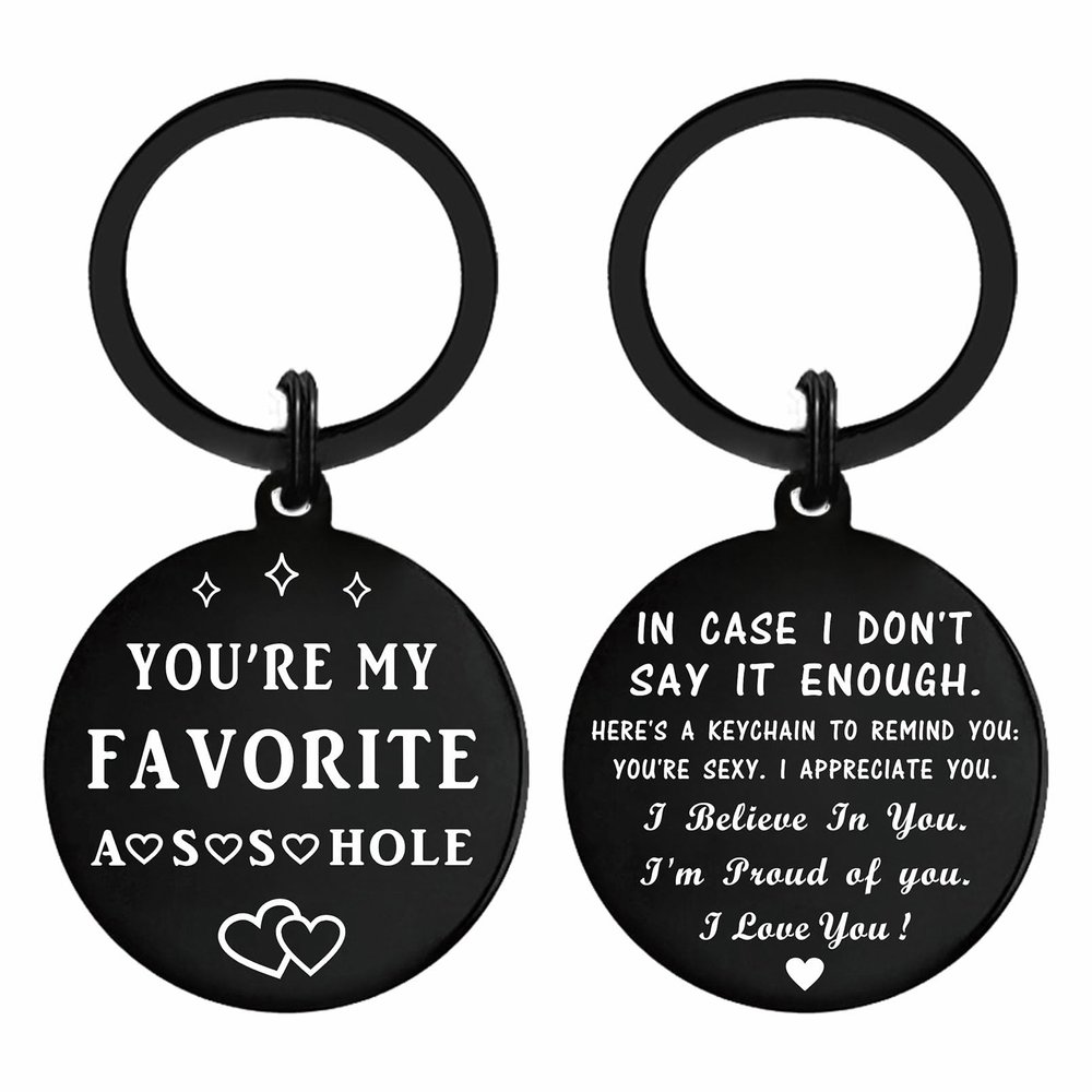 Mataly Valentines Day Gifts for Him Boyfriend Husband, I Love You Gifts for Him Men, Fathers Day Gift for Husband Boyfriend, Anniversary Keychain for Men, You're My Favorite
