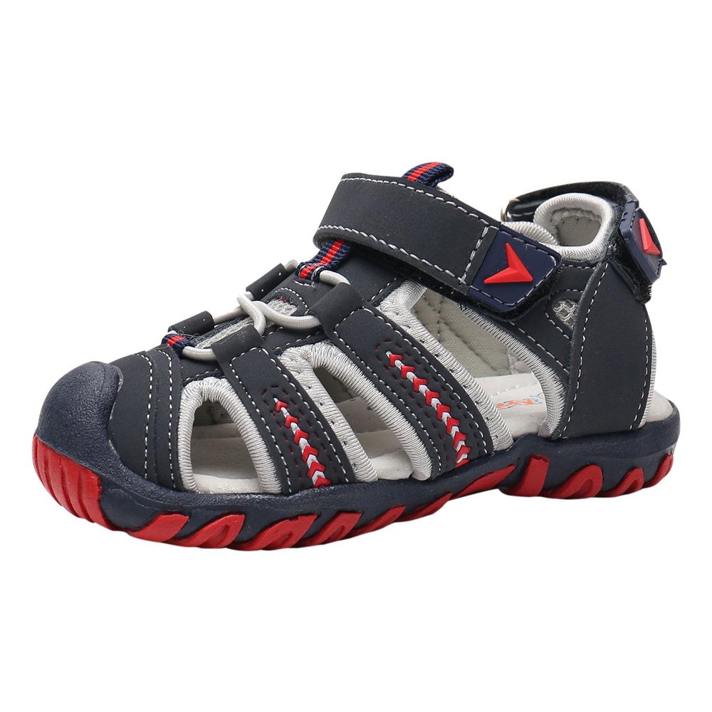 Egmy Children's Boys And Girls' Sport Water Sandals Closed-Toe Outdoor Soft Sole Sports Beach Sandals Non Slip Athletic Shoes (Grey, 13.5 Little Child)