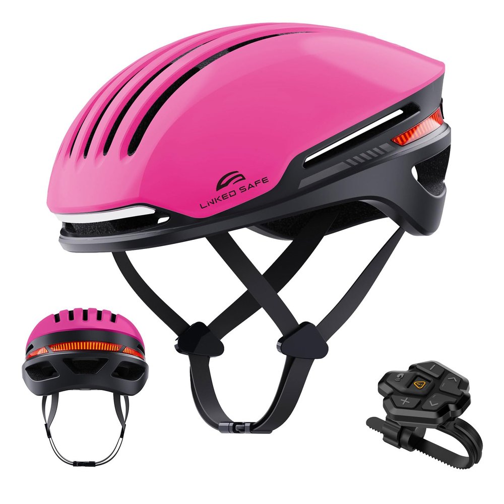 ASIEVIE Bike Helmet with Bluetooth, Smart Bike Helmet for Adults Men Women Built-in Speakers, Smart Communications Cycling Helmet. (Rose, L/XL)