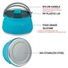 LGRFUXIN 1L Collapsible Camping Kettle, Portable Travel Kettle Folding Silicone Camping Cook Pot Foldable Compact Hiking Water Boiler and Warmer,Red view 3