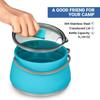 LGRFUXIN 1L Collapsible Camping Kettle, Portable Travel Kettle Folding Silicone Camping Cook Pot Foldable Compact Hiking Water Boiler and Warmer,Red view 4