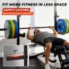 Mikolo 2" x 2" Folding Wall Mounted Squat Rack, 1000 Pounds Capacity Power Rack with Safety Catches, Pull Up Bar, J Hooks and Landmine Attachment, Space-Saving Home Gym(Black view 2