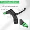 Drhomeam 2pcs 2 Fingers Bicycle Brake Levers, Aluminum Alloy Bicycle Brake Handles Compatible with for Kid Bike for Most Bicycles, Road Bikes (Green) view 3
