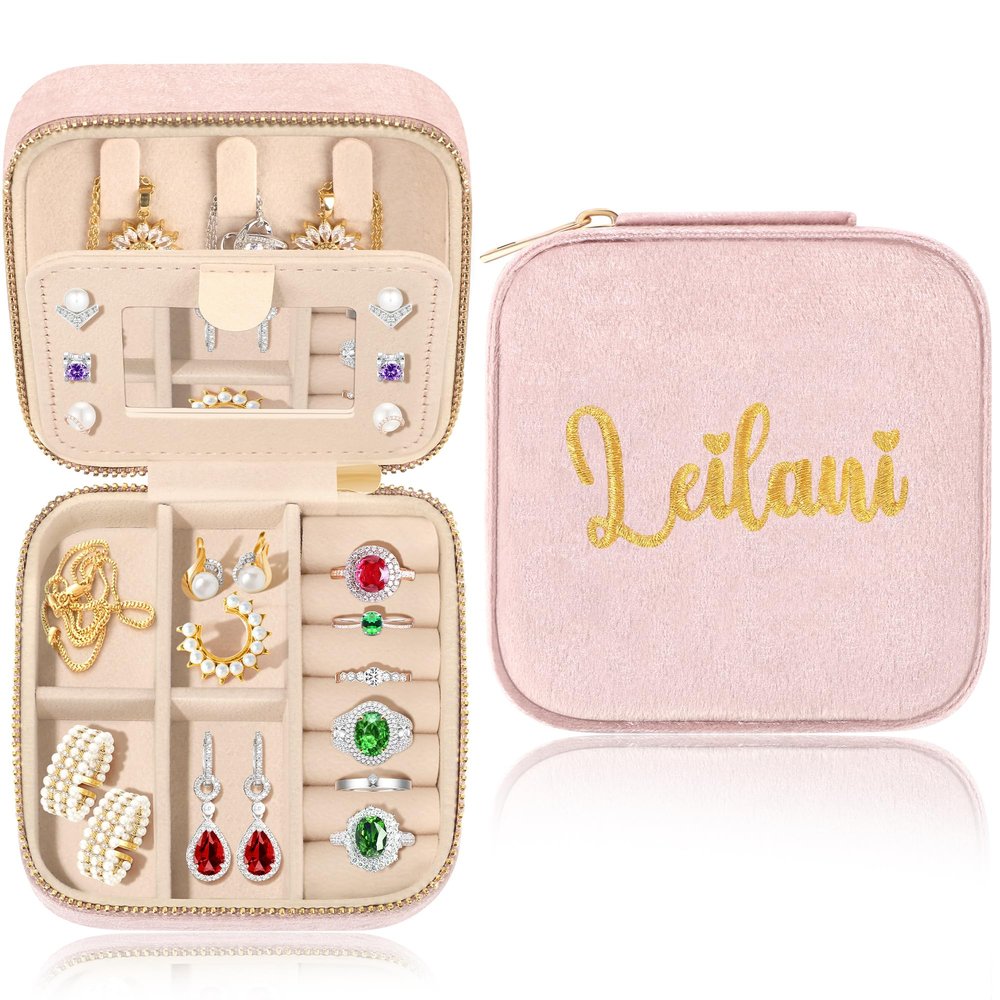 JSTUMB Leilani Personalized Wedding Gifts For Women Birthday Gifts For Women Gifts For Bride Name Jewelry Box Gift For Anniversary Christmas Gift For Her Women Beach Jewelry Holder