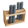 CMYUN Yoga Mat Holder Wood Yoga Mat Basket Floor, Yoga Mat Storage Bin for Foam Roller Dumbbell Kettlebells, Home Gym Yoga Mat Holder/Workout Storage Rack view 1