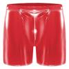 Maiyifu-GJ Men's Faux Leather Boxer Briefs Low Rise Sexy Underwear with Pouch Leather Underpants Shorts for Club Party (Red,Small) view 1