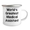 World's Greatest Medical Assistant Camping Mug | Funny Medical Assistant Gifts for Father's Day | 12oz Stainless Steel Enamel Finish, Gifts from Daughter, Son, Wife, Husband view 2