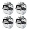 LOXGO Handheld Tally Counters 4-Digits Number Count Clickers Counter Coaching Hand Mechanical Counter Clickers Counter Mechanical Counter, silver metal view 1