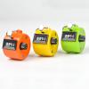 LOXGO Handheld Tally Counters 4-Digits Number Count Clickers Counter Coaching Hand Mechanical Counter Clickers Counter Mechanical Counter, silver metal view 4