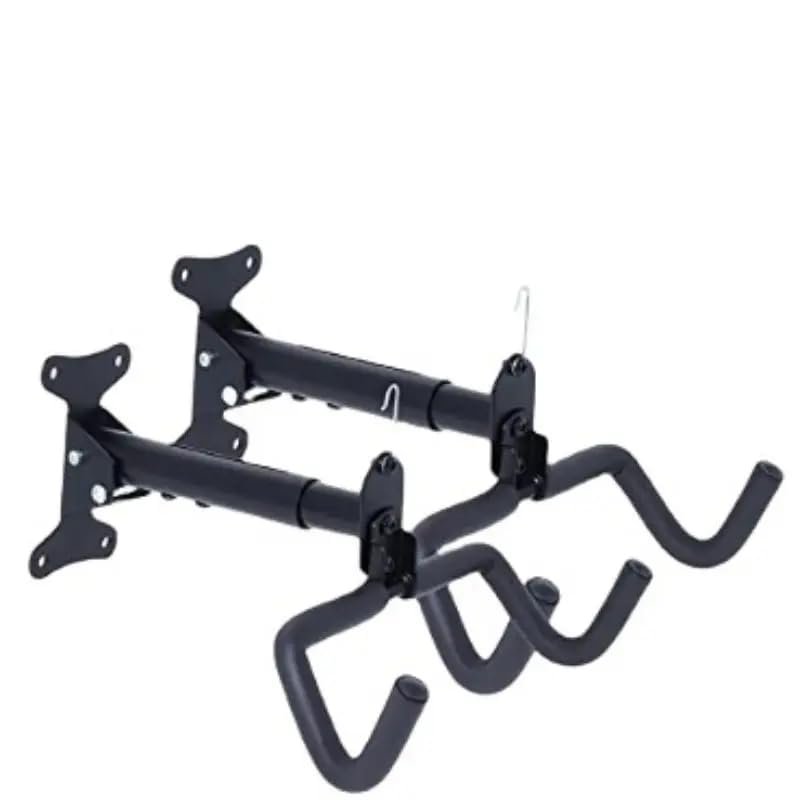Menae Moon 2 Pack Retractable Bike Rack for Storage, Adjustable Bike Hangers for Garage, Wall-Mounted Bike Rack