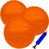 GCQJOQ 3 Pcs 9 Inch Inflatable Bouncy Balls with Hand Air Pump for Indoor Outdoor Play Balls (Orange) view 1
