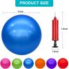 GCQJOQ 3 Pcs 9 Inch Inflatable Bouncy Balls with Hand Air Pump for Indoor Outdoor Play Balls (Blue) view 2