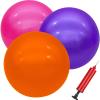 GCQJOQ 3 Pcs 9 Inch Inflatable Bouncy Balls with Hand Air Pump for Indoor Outdoor Play Balls (Pink, Purple, Orange) view 1