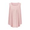 Akklian Womens Fashion Summer Tank Tops for Women Loose Fit Pleated Square Neck Sleeveless Tops Flowy Fashion Eyelet Embroidery Cami XL-5XL Pink view 3