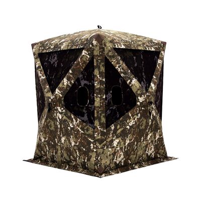 Barronett Blinds Big Mike Heavy-Duty, Portable Hunting Blind, Tall Hub Blind, 600 Denier Fabric, Shoot While Standing, Crater Harvest, 80 x 75 x 75, BMHD300CH