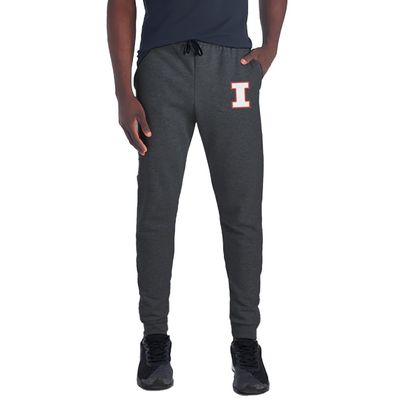 Campus Lab University of Illinois Primary Logo Hip Print Unisex Jogger Sweatpants with Pockets for Men and Women, Charcoal, 2X-Large